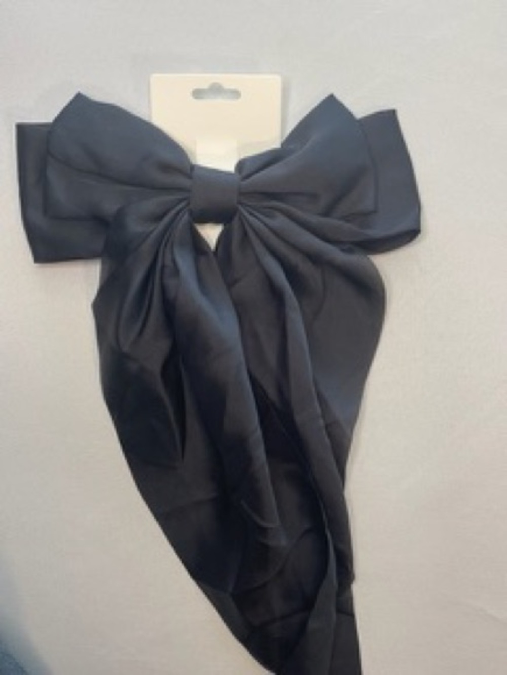 Black Satin Bow Hair Scarf - Women Accessories